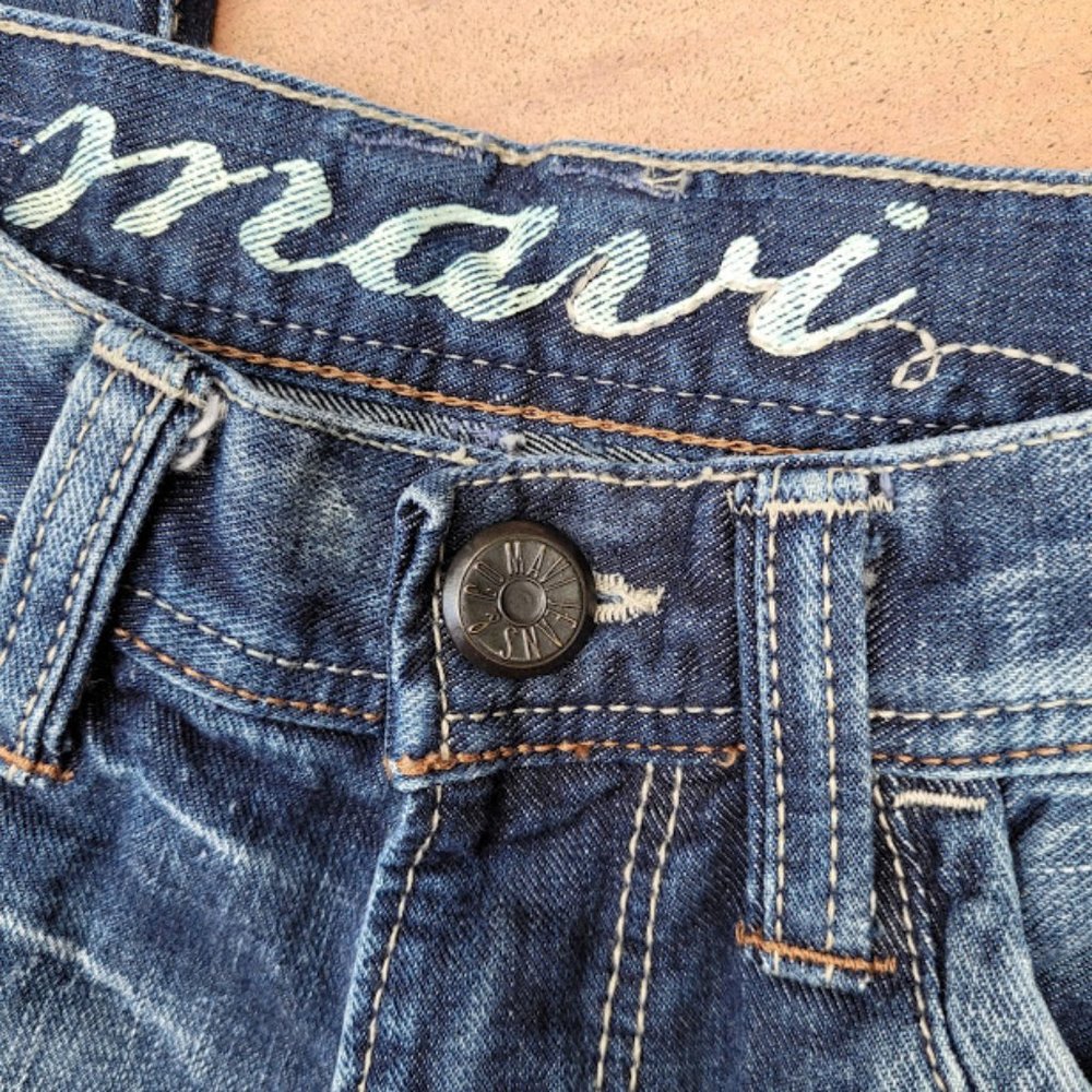 SOLD: Mavi Matt Denim Blue Jeans 30x30 Distressed Nordstrom's Eco Luxury - Picture 2 of 8